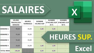 Salaires et heures supplémentaires majorées Excel [upl. by Birkett]