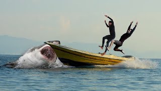 Shark Attack on Fishing Boat 5  A Great White Shark Attack short Movie [upl. by Anali]