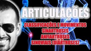 Articulações Sinartroses Anfiartroses e Sinoviais  Classificação e movimentos  VideoAula 035 [upl. by Sherrie]