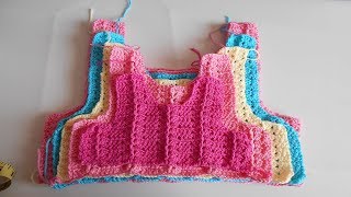 Como hacer canesu a crochet o ganchillo en todas las tallas  How to make canesu for girl dress [upl. by Alema696]