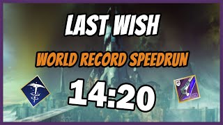 Destiny 2 Last Wish Speedrun World Record 1420 [upl. by Nyladam]