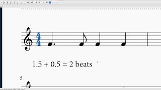 Reading Dotted Quarter single eighth notes in 44 time [upl. by Sherry326]