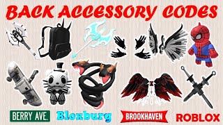 Back Accessory Code amp Links for Boys  Brookhaven Bloxburg Berry Avenue amp other games  ROBLOX [upl. by Peer]