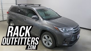 Toyota Highlander with RhinoRack Vortex Aero RCL Black 2 Bar Roof Rack Crossbars [upl. by Swarts]