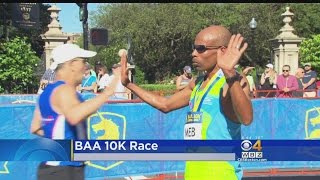 Boston Marathon Winner Returns For BAA 10K Race [upl. by Dougald]