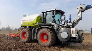 Claas Xerion 3800 vc Interramento liquame [upl. by Dnilazor]