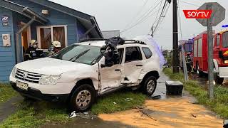 Dos heridos dejó accidente en sector Bosquemar de Puerto Montt [upl. by Yrolam]