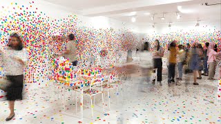 YAYOI KUSAMA LIFE IS THE HEART OF A RAINBOW  Obliteration Room Timelapse [upl. by Llemrej648]