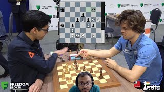 Anish Giri vs Magnus Carlsen  World Blitz 2022  Commentary by Sagar Shah [upl. by Ahsikin505]