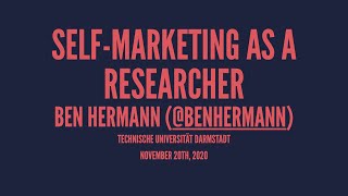 SelfMarketing as a Researcher  SPLASHECOOP DS 2020 [upl. by Airlia848]