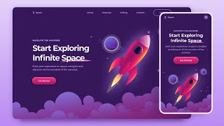 Responsive Website Using HTML CSS amp JavaScript  Space Website [upl. by Amuwkuhc45]