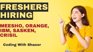 MEESHO IBM ORANGE Hiring  OFF Campus Drive 2024 2023 2022 2021 Batch Hiring  Fresher Jobs [upl. by Sihon]