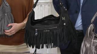 Aimee Kestenberg Pebble Leather Fringe Hobo  Lulu on QVC [upl. by Abshier]