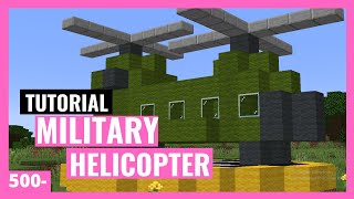 MINECRAFT MILITARY HELICOPTER TUTORIAL  500 BLOCKS [upl. by Johansen]