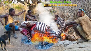 Spending 24Hrs With Hadzabe Tribe HuntingCooking amp Eating Wild Meat In The Bush Pt 1•Tru Hunters [upl. by Osnofledi]