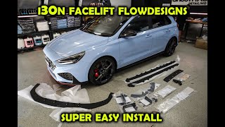 Hyundai i30N Facelift Flow Designs Splitter Kit install [upl. by Affra]