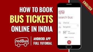 How to book Bus Tickets online in India  Redbus Android App  Step by Step Tutorial  In English [upl. by Lanita]