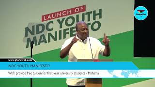 Mahama says his next government will provide free tuition for firstyear university students [upl. by Morrill]