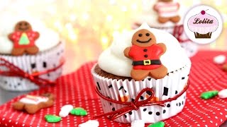 Cupcakes navideños de jengibre  Cupcakes faciles [upl. by Shalom]