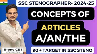 SSC STENOGRAPHER2024 ENGLISH  ARTICLES 90TARGET IN ENGLISH  SSC STENO ENGLSIH  STENO CBT [upl. by Yrokcaz]