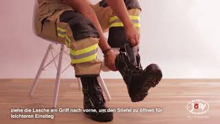 Schnürung einstellen leicht gemacht Jölly Feuerwehrstiefel [upl. by Toft477]