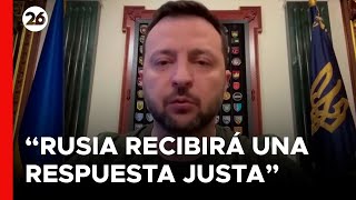 UCRANIA  Zelenski asegura una quotreacción equitativaquot ante el doble ataque ruso a Odesa [upl. by Reivilo]