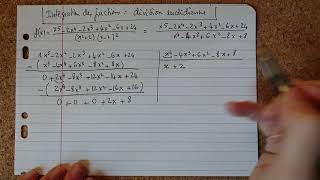 L1 Analyse Calcul dintégrale  division euclidienne de polynômes pour intégrer une fraction [upl. by Price]