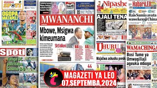 Magazeti ya leo070924AJALI YAUA 12 YAJERUHI 36 MBEYASIMBA YAWEKA MIKAKATI CAFYANGA YAICHAPA [upl. by Mehelhteb]