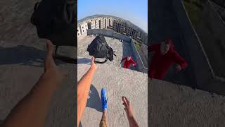 Rooftop parkour escape from police rooftop parkour moneyheist freerunning parkourlife gopro [upl. by Assin]