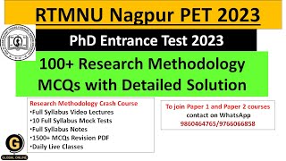 RTMNU Pet 2023 Research Methodology MCQsResearch Methodology most expected MCQsResearch Aptitude [upl. by Jonati]