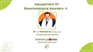 Management of Rheumatological Disorders  rheumatalogy  ayurveda  Dr Mahadevan  LiveRight [upl. by Zins]