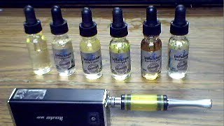 Infusion Ejuice Eliquid review Smell test 6 flavors Made In the Usa [upl. by Lanae]