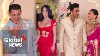 Ambani wedding Celebs join Indias most extravagant event of the year [upl. by Adaj548]