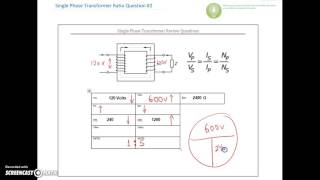 Single Phase Transformer Ratio Question 2 [upl. by Sair]