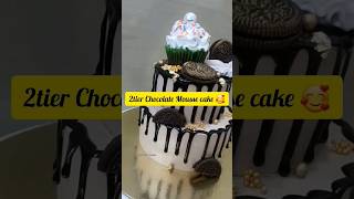 A Yummy and Beautiful 2tiers Chocolate Cake🖤🥰🔥 viral cakedesign youtubeshorts cake shorts [upl. by Adalard]