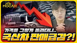 8월 국산차 판매 순위 1위는전기차 고급차 판매 급감 가격 올린 탓 [upl. by Lucretia]