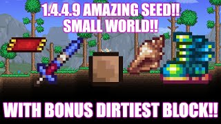 Terraria 1449 Amazing Seed Small World Now With Dirtiest Block [upl. by Idham]