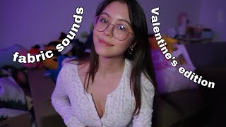 ASMR Fabric Sounds ScratchingRubbing ValentinesPink Edition [upl. by Iatnwahs740]