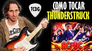 Aprender Como Tocar Thunderstruck En Guitarra Eléctrica ACDC TCDG [upl. by Ellinej959]