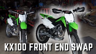 KX100 Front Fender Swap On KLX140RF [upl. by Anail]