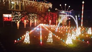 Christmas Lights Light House Show Display to Music Decorating Ideas Songs Outdoor Dubstep Snow man [upl. by Enyaz306]