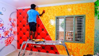 3D wall painting design with Royale play Sponging effect [upl. by Ternan]