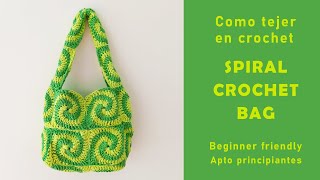 SPIRAL CROCHET BAG 🌀 paso a paso [upl. by Brezin]