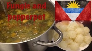 How to cook Fungi and Pepperpot The Antiguan and Barbudan dish [upl. by Maynard]