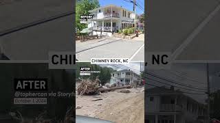 Chimney Rock NC Before amp After Helene Flooding [upl. by Fiorenze]