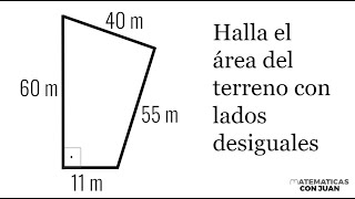 HALLAR LOS METROS CUADRADOS DE UN TERRENO CON CUATRO LADOS DIFERENTES [upl. by Camellia]