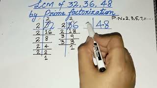 Lcm of 32 36 48 by prime factorization  in UrduHindi [upl. by Fortier]