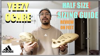 Adidas Yeezy Foam Runners OCHRE HALF SIZING GUIDE amp ON FEET REVIEW [upl. by Assylem]