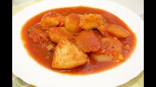 PESCADO EN SALSA DE TOMATE CON PAPAS [upl. by Aicemaj258]