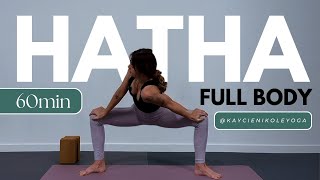 60 Minute Full Body Hatha Yoga Class [upl. by Aicatsanna67]